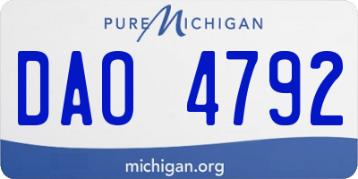 MI license plate DAO4792