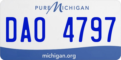MI license plate DAO4797