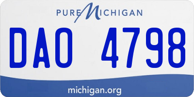 MI license plate DAO4798