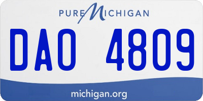 MI license plate DAO4809