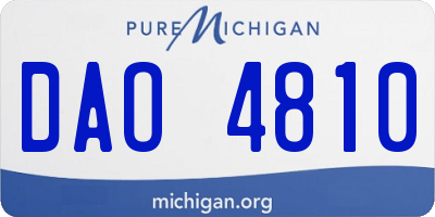 MI license plate DAO4810