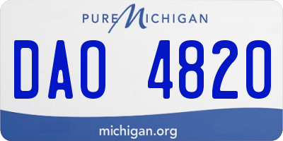 MI license plate DAO4820