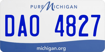 MI license plate DAO4827