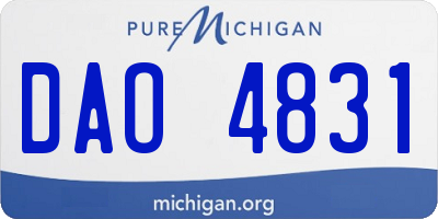 MI license plate DAO4831