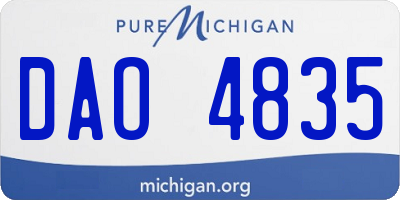 MI license plate DAO4835