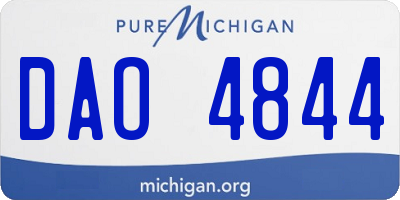 MI license plate DAO4844