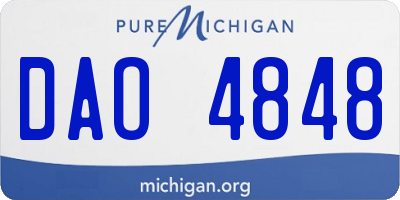 MI license plate DAO4848