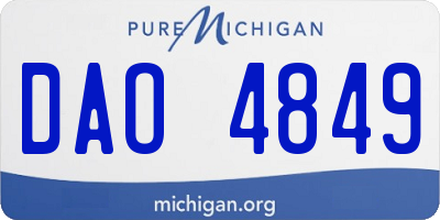 MI license plate DAO4849