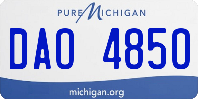 MI license plate DAO4850