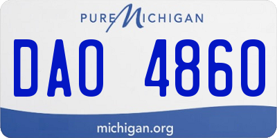 MI license plate DAO4860