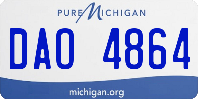 MI license plate DAO4864