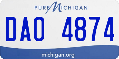 MI license plate DAO4874