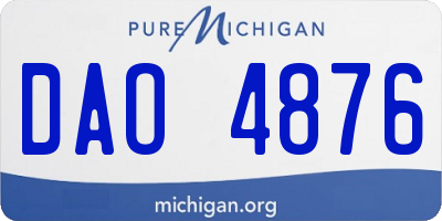 MI license plate DAO4876