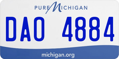 MI license plate DAO4884