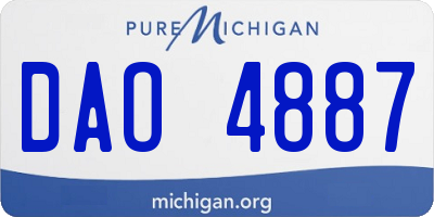 MI license plate DAO4887