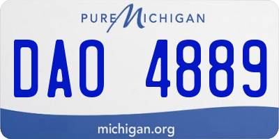 MI license plate DAO4889