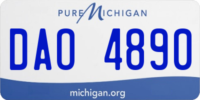 MI license plate DAO4890