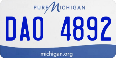 MI license plate DAO4892