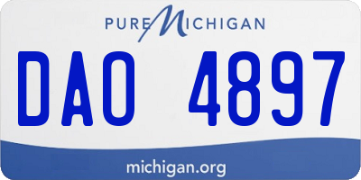MI license plate DAO4897
