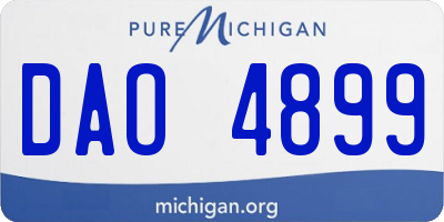 MI license plate DAO4899