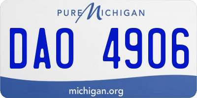 MI license plate DAO4906