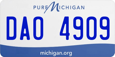 MI license plate DAO4909