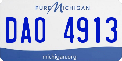 MI license plate DAO4913