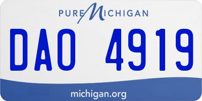 MI license plate DAO4919