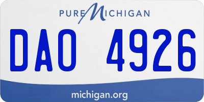 MI license plate DAO4926