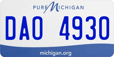 MI license plate DAO4930
