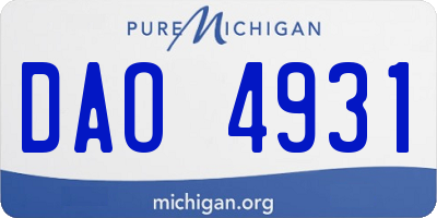 MI license plate DAO4931