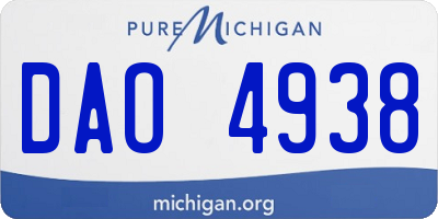 MI license plate DAO4938