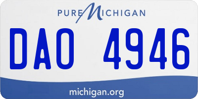 MI license plate DAO4946