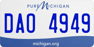 MI license plate DAO4949