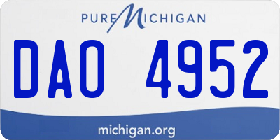 MI license plate DAO4952