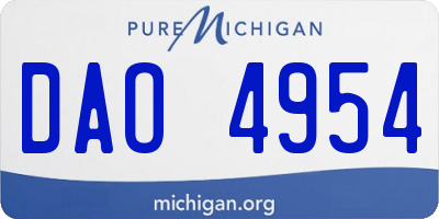 MI license plate DAO4954