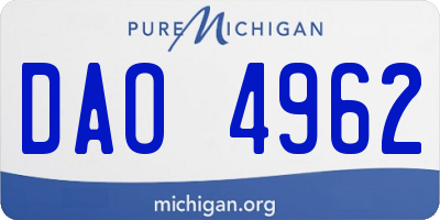 MI license plate DAO4962