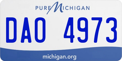 MI license plate DAO4973