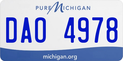 MI license plate DAO4978