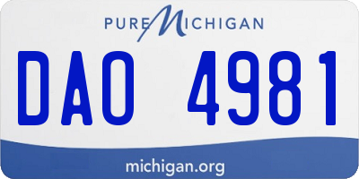MI license plate DAO4981