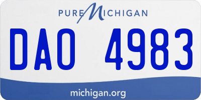 MI license plate DAO4983
