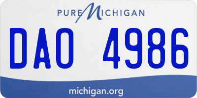 MI license plate DAO4986