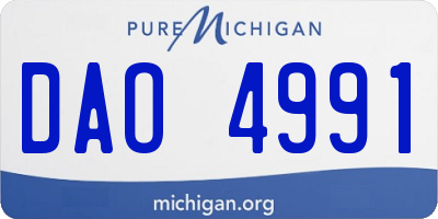 MI license plate DAO4991