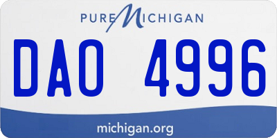 MI license plate DAO4996