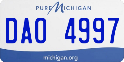 MI license plate DAO4997