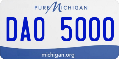 MI license plate DAO5000