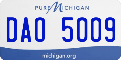 MI license plate DAO5009