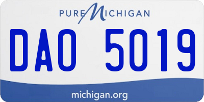 MI license plate DAO5019