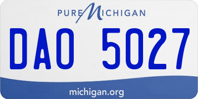 MI license plate DAO5027