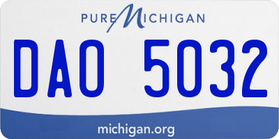 MI license plate DAO5032